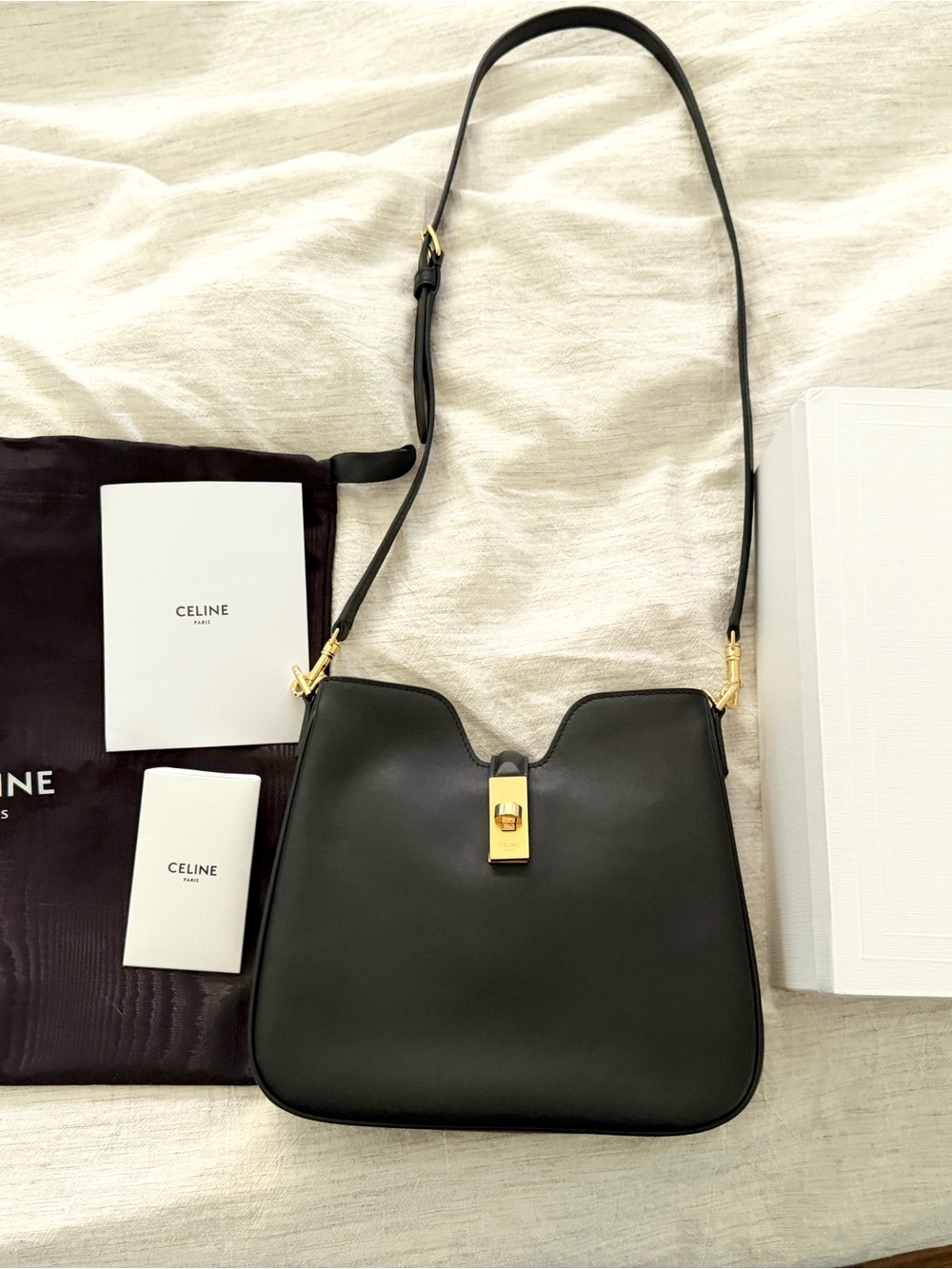 celine small camille 16 handbag black authentic